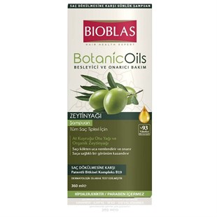 Bioblas BotanicOils ZeytinYağı Bitkisel Şampuan 360ml Kuru ve Yıpranmış Saçlar için