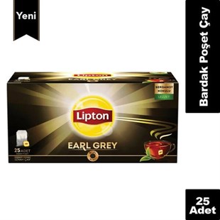 Lipton Earl Grey 25 Adet Bergamot Aromalı Bardak Poşet Siyah Çay