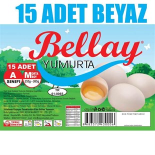 Bellay Yumurta 15 Adet  Koli M Boy Beyaz